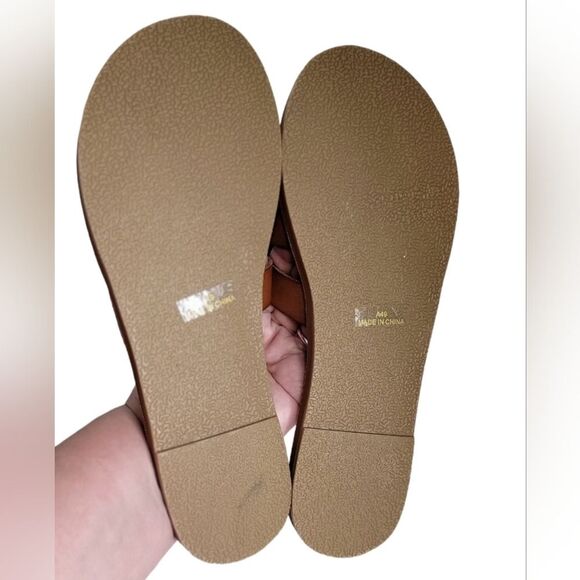 Athlefit women's casual slide on flat Sandal Size 9 brown shoe - Picture 7 of 8